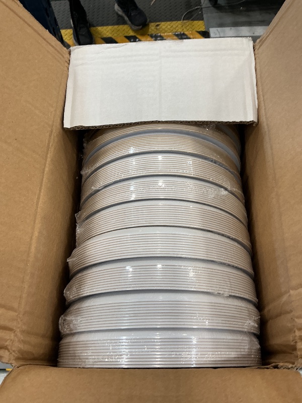Photo 1 of Edge White Gold Rim Plates, 8.6 Inch, Case of 120 (12 packs x 10)
