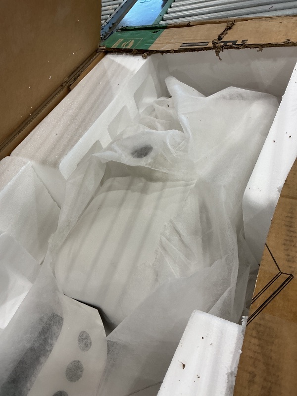 View 2 of 42 x 22 White Vanity Top with Sink Solid Surface Bathroom Vanity Top with Left Offset Sink Integrated Basin Backsplash Overflow in Glossy Pure White, Cabinet Not Included
