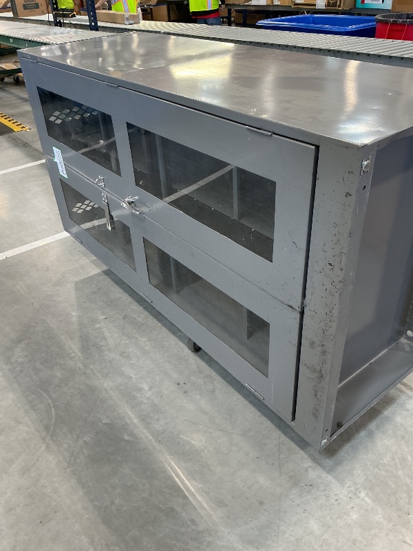Photo 1 of Industrial Clear-View Cabinet - 36 x 18 x 72", Unassembled, Gray