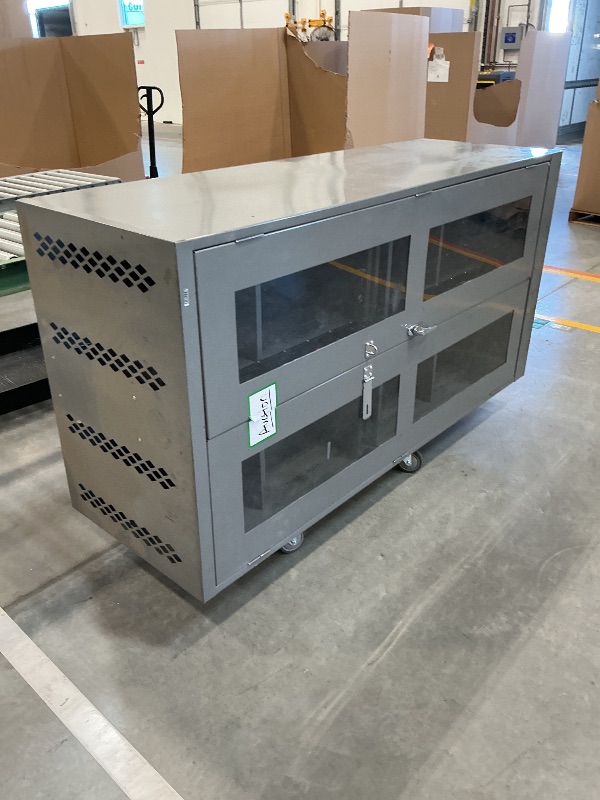 Photo 1 of Industrial Clear-View Cabinet - 36 x 18 x 72", Unassembled, Gray