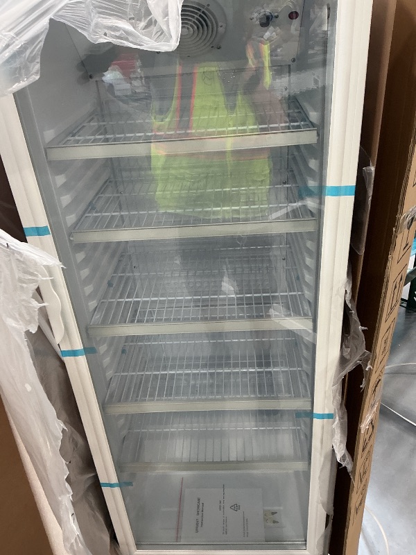 Photo 1 of Velivi Commercial Beverage Refrigerator 24.5" White Glass Door Display Fridge