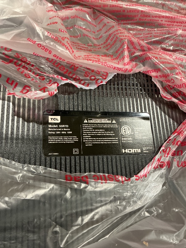Photo 1 of TCL 55" R7D Series 4K Roku Smart TV