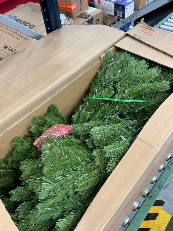 Photo 1 of National Tree Company 7.5ft Pre-Lit Downswept Douglas Fir Christmas Tree