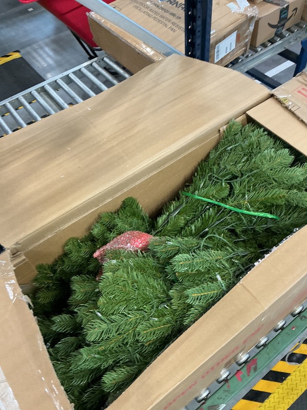 Photo 1 of National Tree Company 7.5ft Pre-Lit Downswept Douglas Fir Christmas Tree