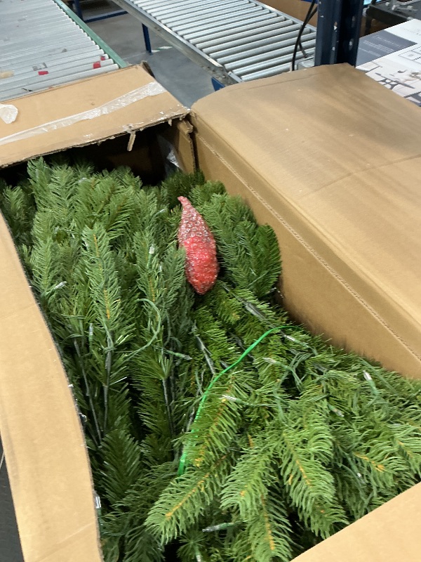 Photo 1 of National Tree Company 7.5ft Pre-Lit Downswept Douglas Fir Christmas Tree