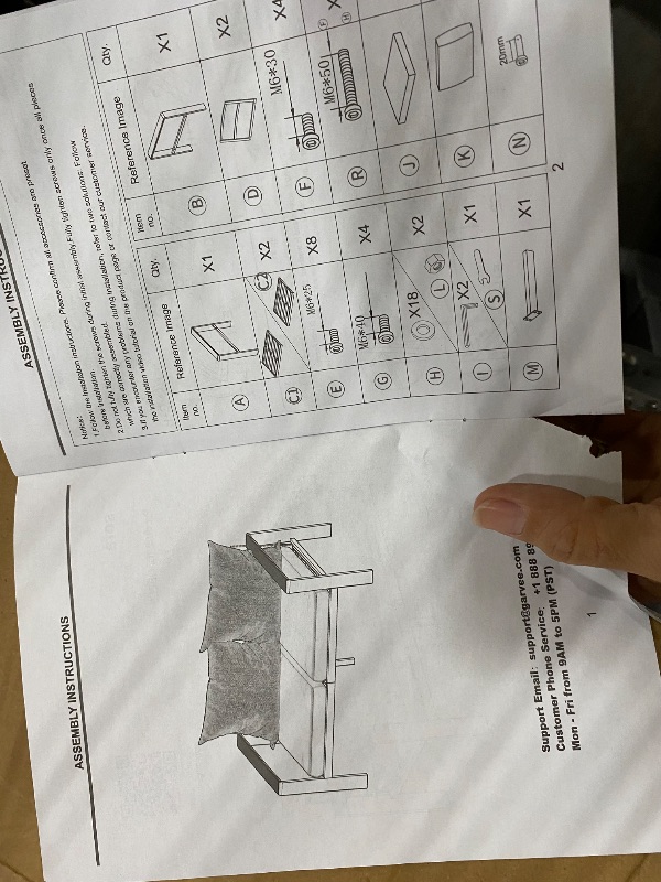 View 4 of *** check comments*-** Garvee 7-Piece Aluminum Patio Furniture Set with Coffee Table ( Only box B is included Missing the rest of the set )
