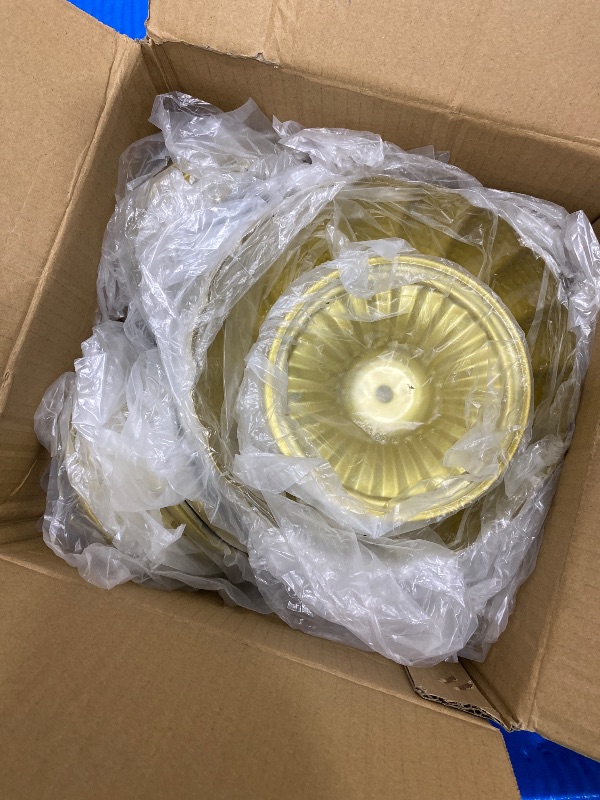 View 3 of 12 Pack Compote Bowl Gold Vase for Centerpieces 7" W x 4" H Small Metal Pedestal Vase Antique Gold Urn Vases Flower Arrangement for Wedding Anniversary Parties and Home Decor
