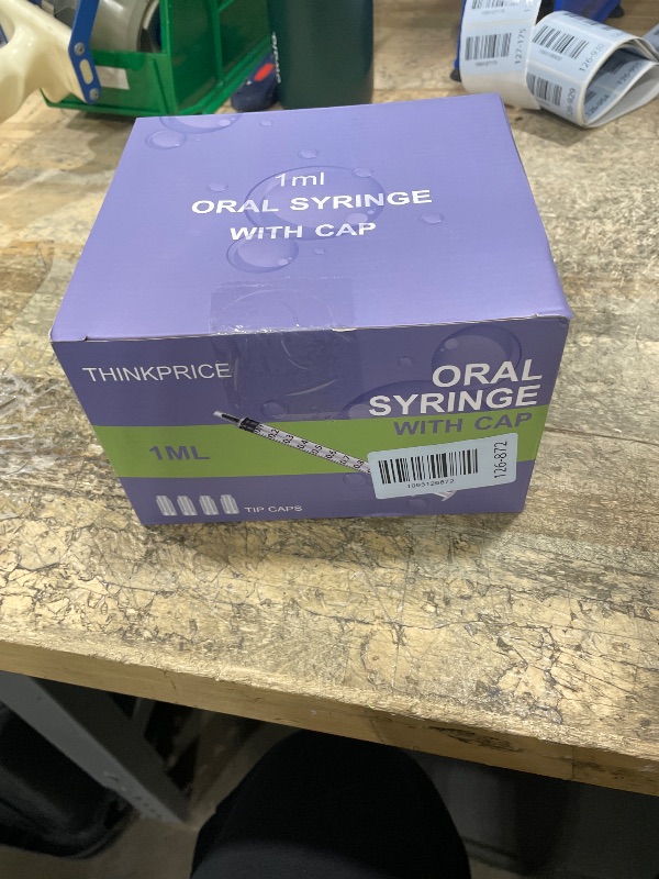 View 2 of 150 Pack 1ml Oral Syringe with Cap, No Needle Liquid Medicine Dropper
