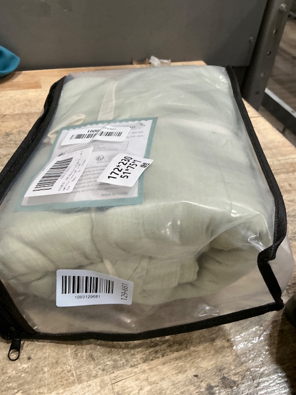 View 2 of 100% Muslin Cotton Sage Green Duvet Cover Twin Set Fluffy Solid Bedding