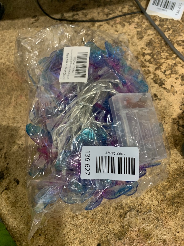 View 2 of 19.69 Ft/40 LED Butterfly String Lights Purple Butterfly Lights