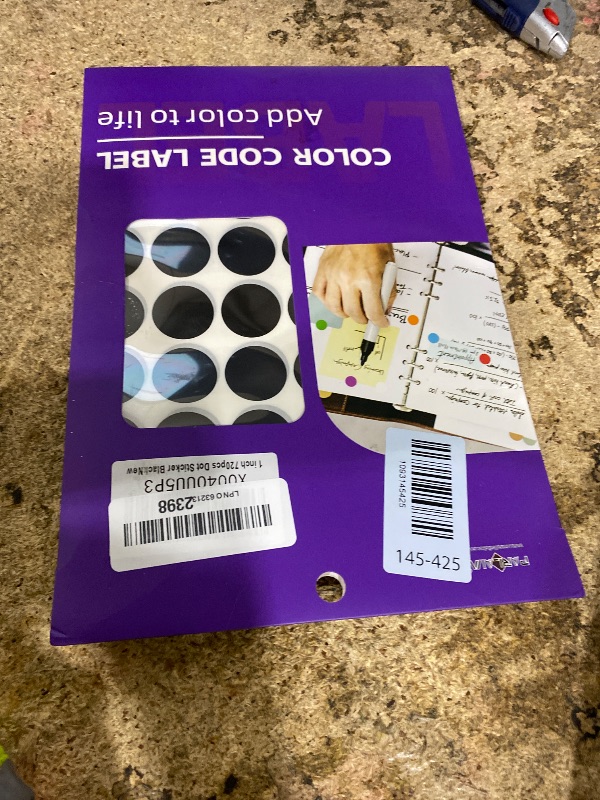 View 2 of 1 inch Black Dot Sticker,720PCS Permanent Adhesive Color Code Circle Labels