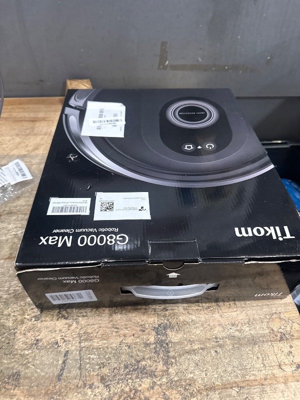 View 2 of **SEE NOTES**Tikom Robot Vacuum and Mop Combo, 5000Pa Robotic Vacuum Cleaner, 150 Min Max, App & Remote Control, Ideal for Hard Floor, Carpet, Pet Hair, Self-Charge(G8000 Max)