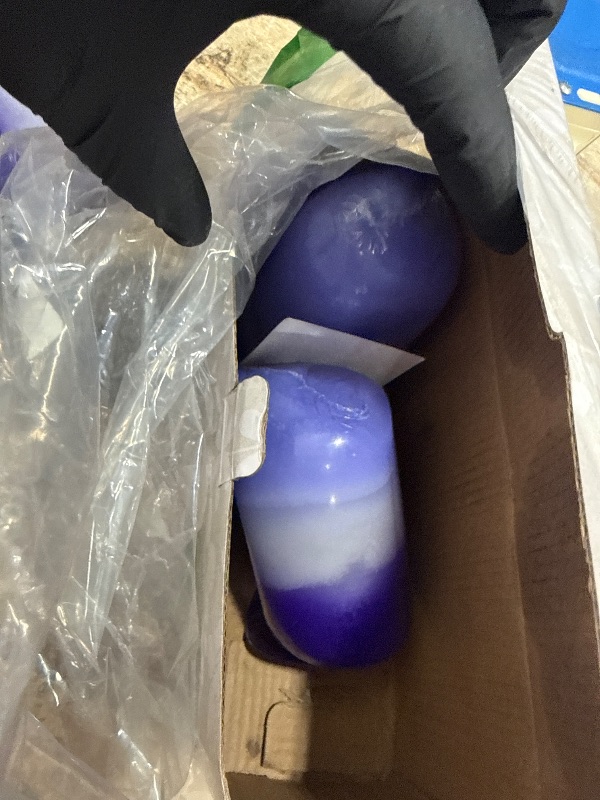 View 3 of **SEE NOTES***Immeiscent Lavender Scented Gradient Pillar Candles 3x4 Inch