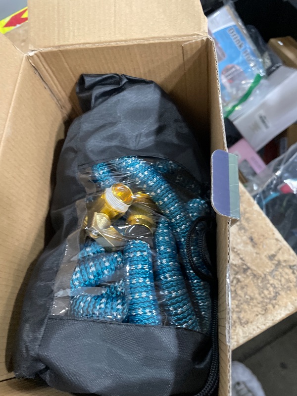 View 3 of 100 ft Expandable Garden Hose - All New 2026 Retractable Water Hose with 3/4" Solid Brass Fittings, Extra Strength Fabric - Flexible Expanding Hose with 10 Pattern Spray Nozzle