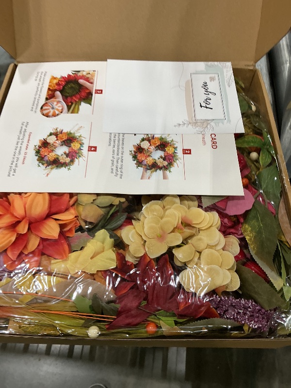 View 3 of 24 Inch Artificial Harvest Fall Wreaths for Front Door,Porch & Entryway