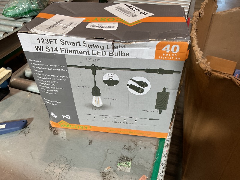 View 2 of XMCOSY+ Outdoor String Lights, 123FT Smart Dimmable Edison Bulb Patio Light