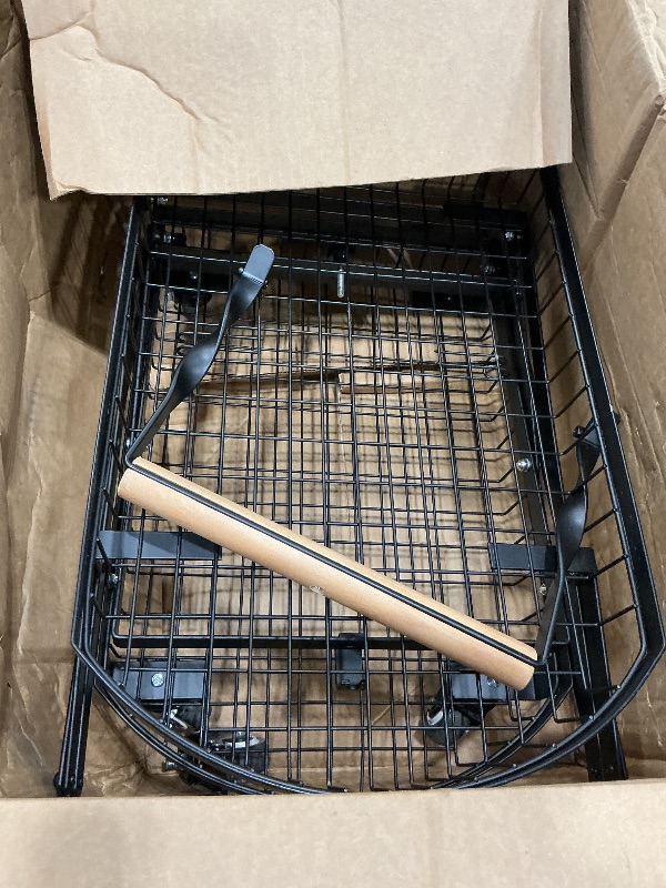 View 3 of 2-Tier Folding Metal Shopping Cart On Wheels,Collapsible Utility Cart