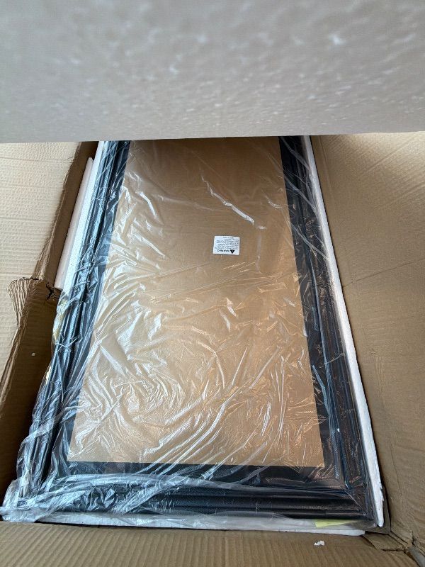 View 3 of [Defective Case] 52-Slot Shot Glass Display Case, Solid Wood Locking Cabinet, 17 x 32, Black