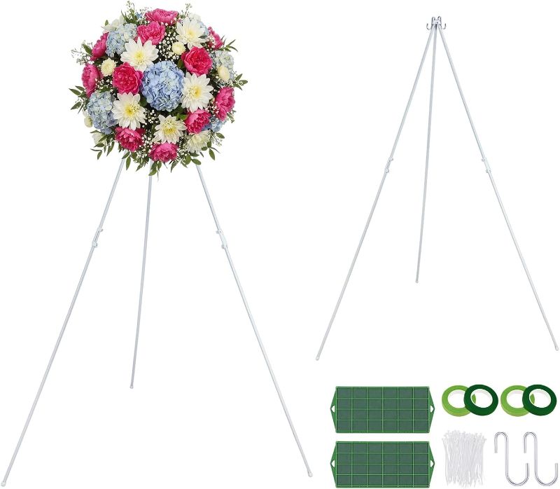 View 2 of 1 Set 65" Christmas Metal Wreath Stands Making Tool Kit