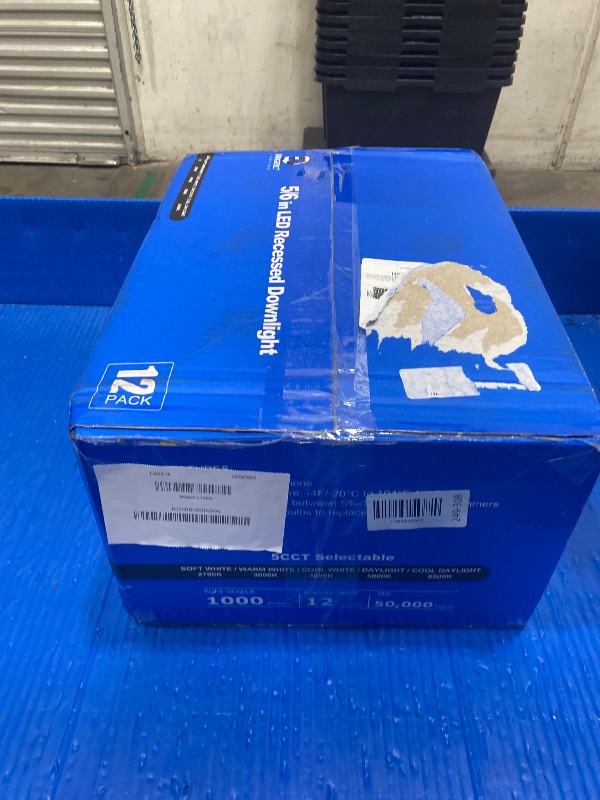 View 2 of 12 Pack 5/6 Inch 5CCT LED Recessed Lighting Retrofit, 2700K/3000K/4000K/5000K/6500K Selectable, Dimmable Can Lights with Baffle Trim, 12W=150W, High Brightness 1000LM, IC& Wet Rated, ETL&FCC Certified