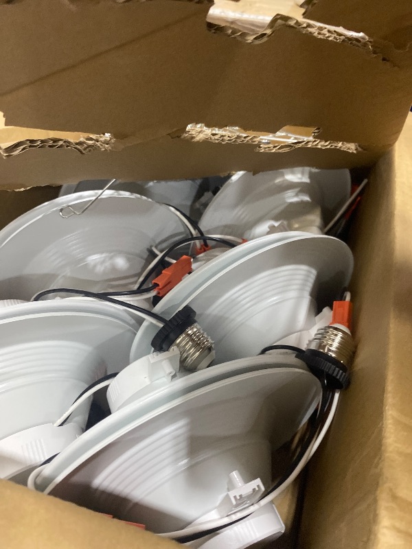 View 4 of 12 Pack 5/6 Inch 5CCT LED Recessed Lighting Retrofit, 2700K/3000K/4000K/5000K/6500K Selectable, Dimmable Can Lights with Baffle Trim, 12W=150W, High Brightness 1000LM, IC& Wet Rated, ETL&FCC Certified