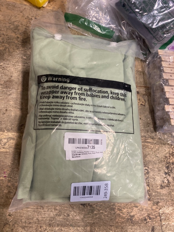 View 2 of 10ft×10ft Wrinkle Free Sage Green Backdrop Curtain Drapes, 2 Panels 5ftx10ft Sheer Tulle Chiffon Backdrop Panels Curtains for Wedding Baby Shower Birthday Party Stage Photo Home Decorations