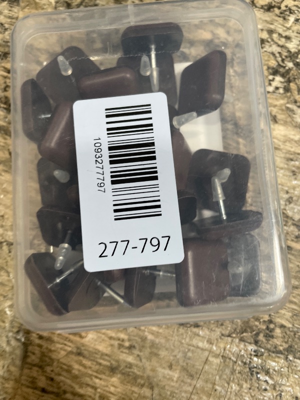 View 2 of 1" Nail on Furniture Sliders (24 Pack) - Furnigear Heavy Duty PTFE (Teflon) Chair Sliders Glides Wooden Furniture Movers Move Your Furniture Easily & Safety - Chair Leg Floor Protectors Brown, Square
