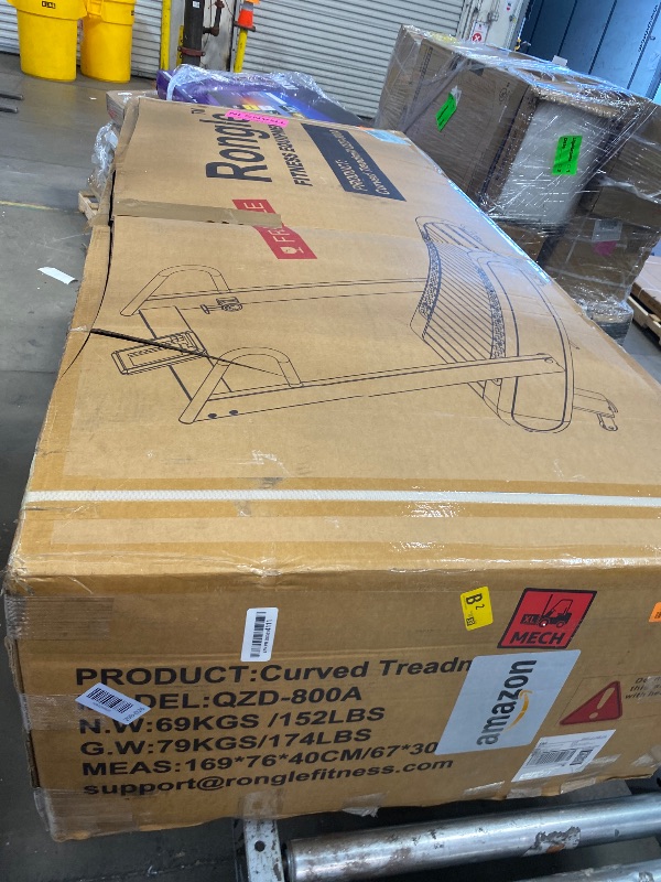 View 2 of **DEFECTIVE** Rongle Manual Treadmill with Curved Belt and LED Display