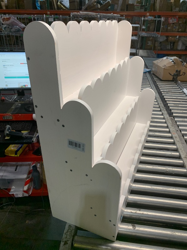 View 2 of *** MINOR DINGS OR SCRAPES FROM SHIPPING ***
SpaceAid 3-Tier Scalloped Bookshelf - White