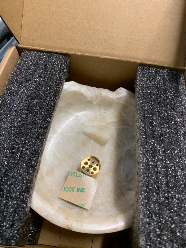 View 3 of *** CHIPPED SECTION AROUND THE RIM - SHOWN IN PICTURE ***
Koville Natural Marble Incense Holder, Incense Holder for Sticks with 9 Holes, Handmade Incense Burner Ash Catcher for Meditation Yoga SPA, Balsam Fir/Palo Santo/Sage/Cone(Ivory)