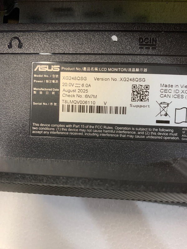 View 4 of *** SCREEN HAS SCUFFS ***
ASUS ROG XG248QSG 24 Inch 1080p 610Hz Esports Gaming Monitor