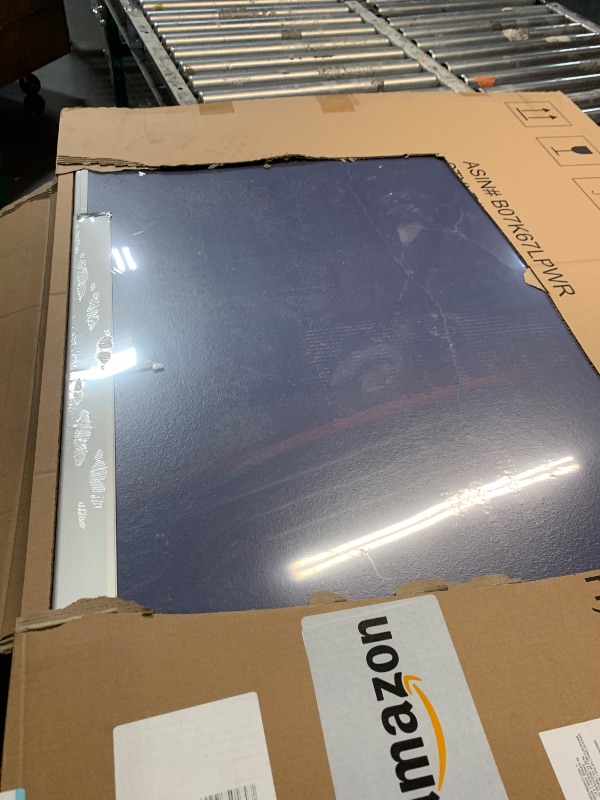 View 3 of *** BACK SIDE HAS PRESSURE DAMAGE FROM BEING SQUISHED IN SHIPPING - SHOWN IN PICTURE ***
Amazon Basics Magnetic Dry Erase Whiteboard, 36 x 48-inch, Aluminum Frame, Silver/White, Easy to Install