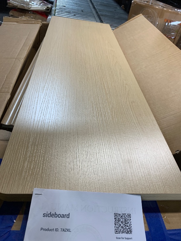 View 5 of *** SLIGHT DAMAGE TO THE BACKSIDE OF A BOARD, BUT IT DOESN'T SHOW THROUGH TO THE FRONT-FACING SIDE ***
*** DAMAGE SHOWN IN PICTURES FRONT AND BACK ***
GarveeLife Sideboard Buffet Cabinet with Storage, 47 Inch Fluted Mid Century Modern Console Table with 2