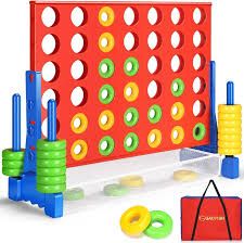 View 1 of ***STOCK PHOTO FOR REFERENCE ONLY***
GADFISH Giant 4 in A Row - 2.6 FT Tall Outdoor 4 in A Row Perfect for Indoor & Outdoor Use, 4-to-Score Giant Game Set for Kids & Adults, with 42 Jumbo Rings & Quick-Release Slider (Red & Blue)