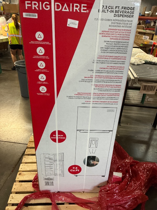 View 3 of ***FACTORY SEALED***Frigidaire Platinum Fridge Freezer Combo, 7.5 cu. ft. Capacity Apartment Size Fridge with Freezer, Built-in Water Dispenser, Quicksilver