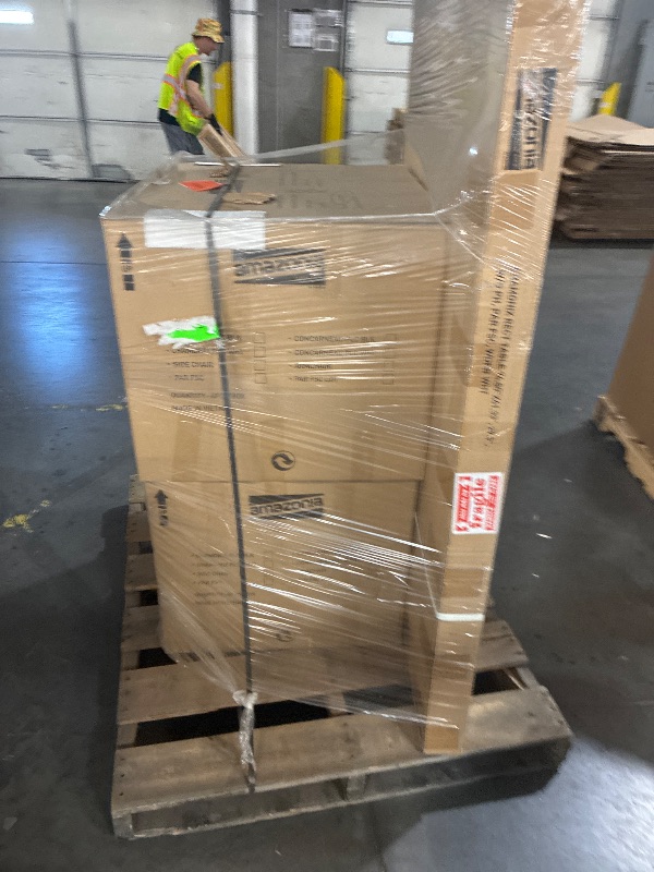 View 3 of ***FACTORY SEALED*********TRUCK/TRAILER PICKUP ONLY***Brampton Rouilly 9-Piece Dining Set | Oak Finish | Ideal for Indoors, White Chairs with White Cushions
