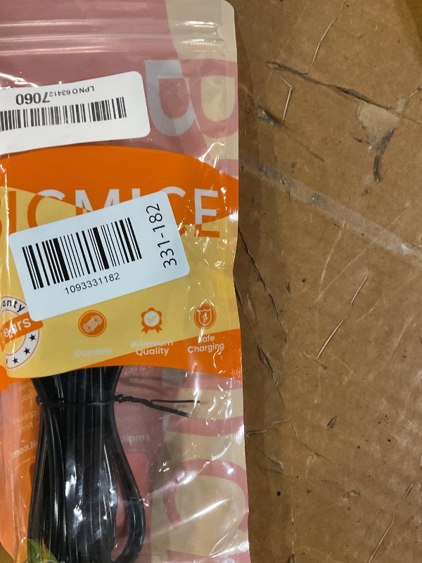 View 2 of [UL Listed] 6ft 18AWG 7A 125V AC Power Cord 2 Prong Cable Non Polarized (NEMA 1-15P to IEC-320-C7)