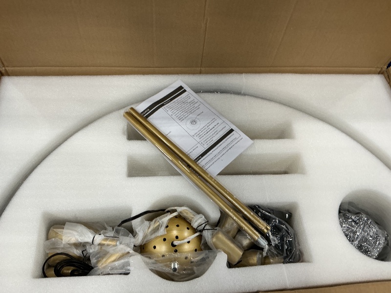 View 3 of Poemoon 31" 16-Light Black Gold Sputnik Chandelier
