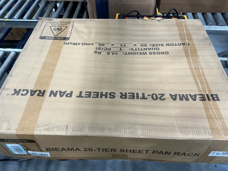 View 2 of BIEAMA 20-Tier Aluminum Sheet Pan Rack, NSF Full Size Bun Pan Rack