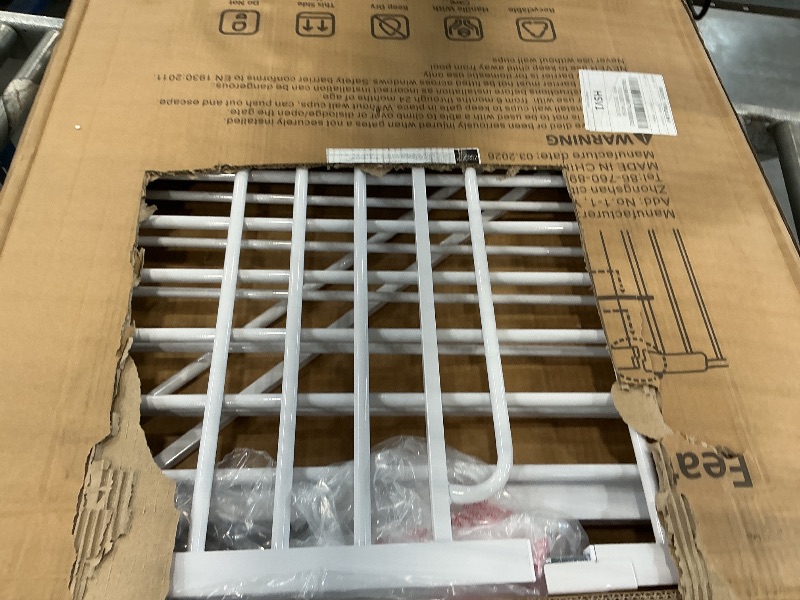 View 2 of WAIDOBE Extra Wide Baby Gate with Door, 70-85.7 Inch, White