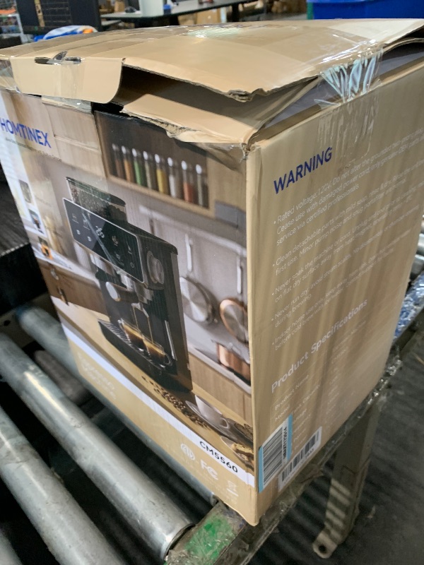 View 2 of [SOLD FOR PARTS] HOMTINEX Espresso Machine with Grinder & Steam Wand - Black
