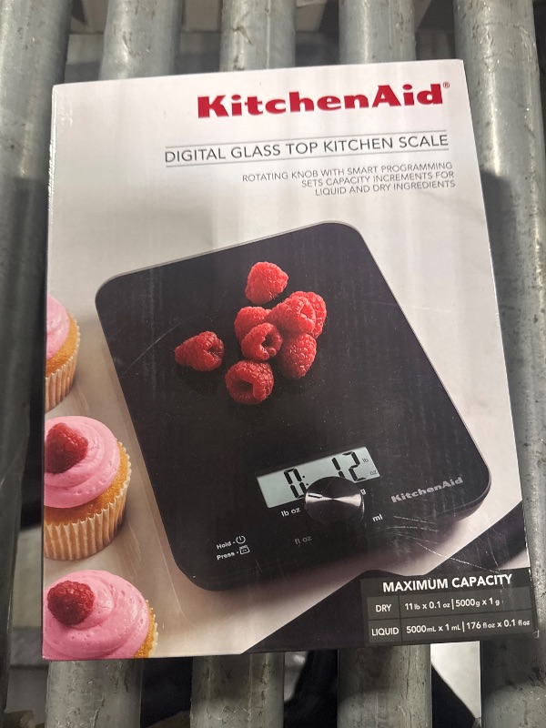 View 2 of [SOLD FOR PARTS] KitchenAid 11lb Digital Glass Top Kitchen Scale, Black