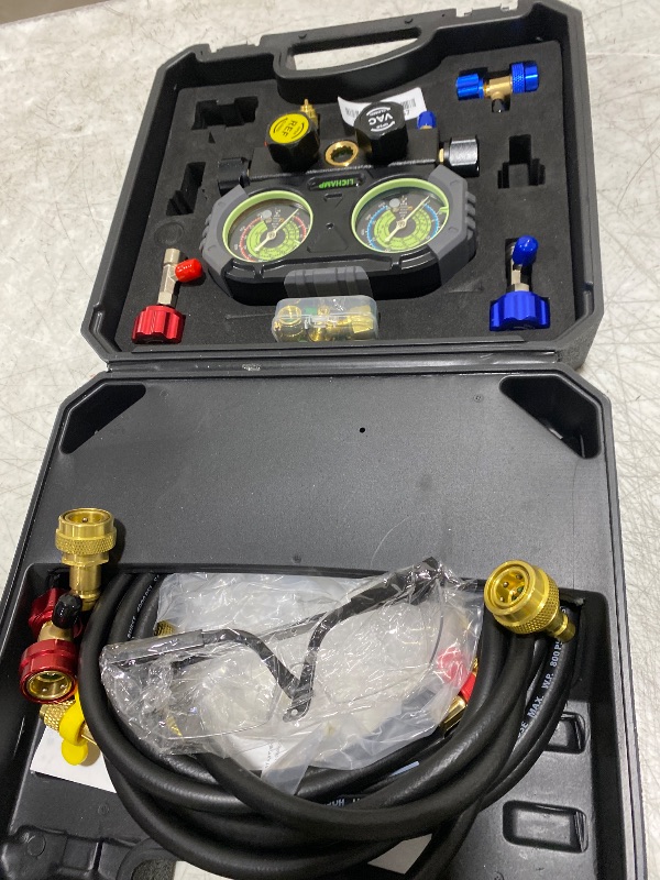 View 2 of Lichamp HVAC Manifold Gauge Set with 5ft Hoses