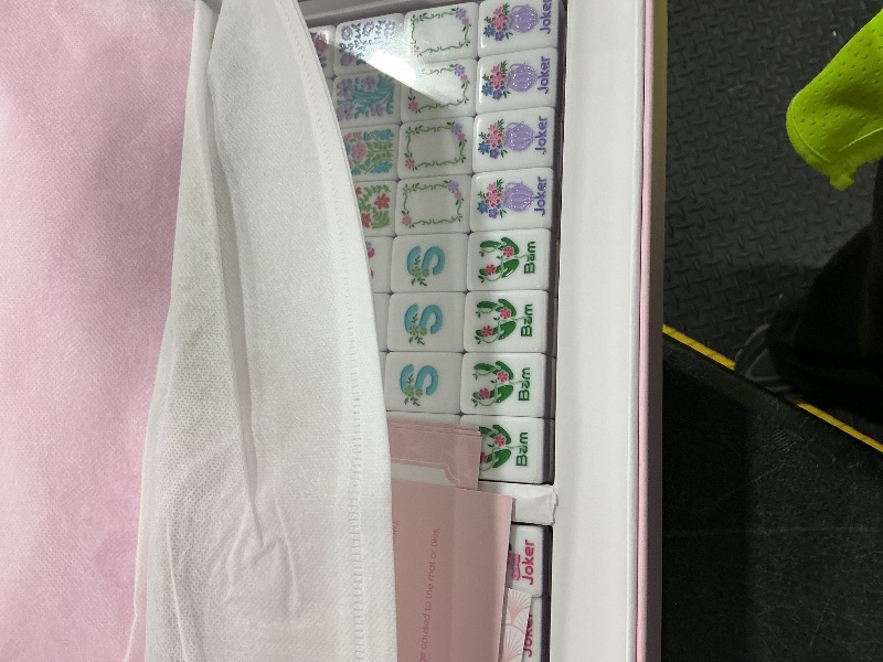 Photo 1 of American Mahjong Tile Set, 160 Pink 4 Layer Mah Jong GameTiles with Tile Bag, Gift-Ready Storage Box, 4 Dice with Pouch, Mahjong Travel Tiles Set, Western Mah Jongg, Majong, Ma Jiang