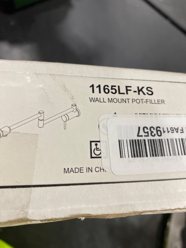 Photo 1 of Delta Black Stainless Modern Pot Filler Kitchen Faucet, Wall Mount Kitchen Faucet, Black Stainless 1165LF-KS