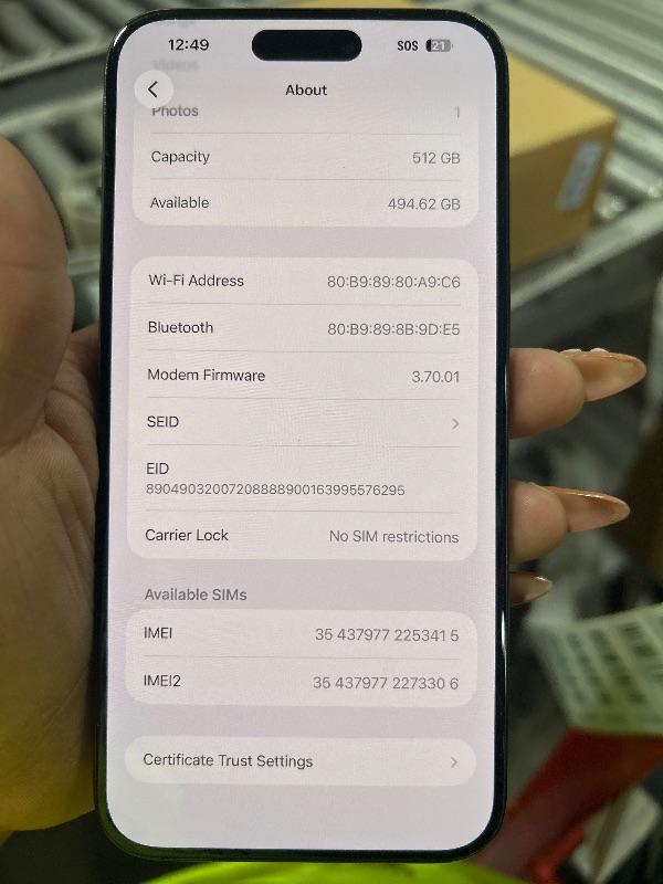 Photo 1 of Apple iPhone 15 Pro Max 512GB Black Titanium (Renewed Premium)