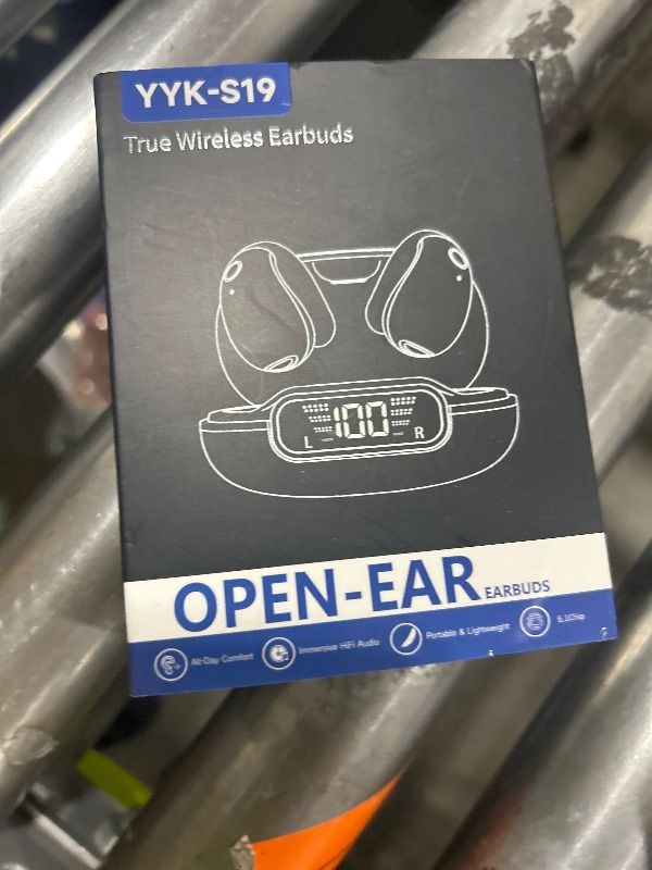 Photo 1 of Open Ear Earbud Wireless Bluetooth 5.4, Clip on Ear Buds with AI Translation Earbuds Real Time 50H Playtime & Crystal Clear Sound Bone Conduction Earbuds for Travel, Business, Sports (Black)