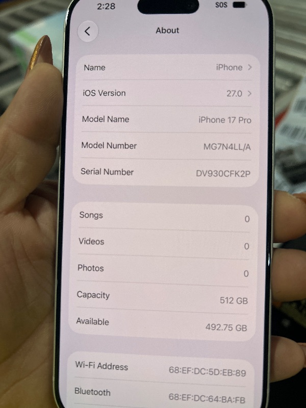 Photo 1 of Apple iPhone 17 Pro 512GB Silver