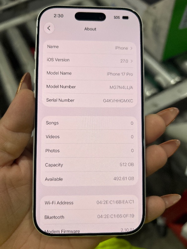 Photo 1 of Apple iPhone 17 Pro 512GB Silver