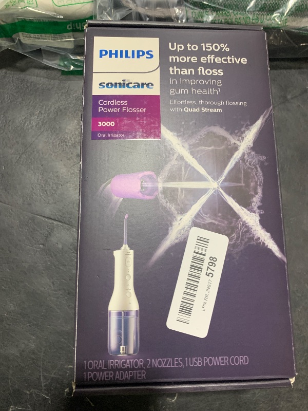Photo 1 of Philips Sonicare Cordless Power Flosser 3000, Water Flosser, 2 Nozzles
